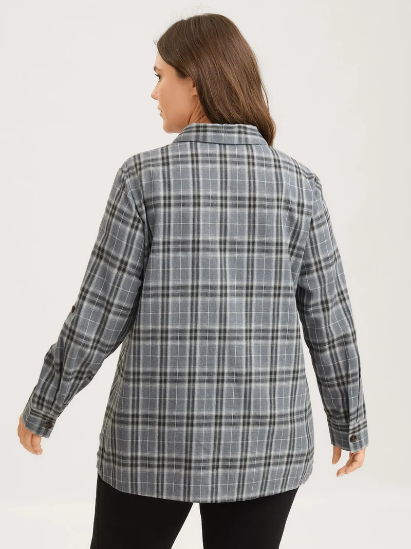 Plaid Print Button Down Shirt