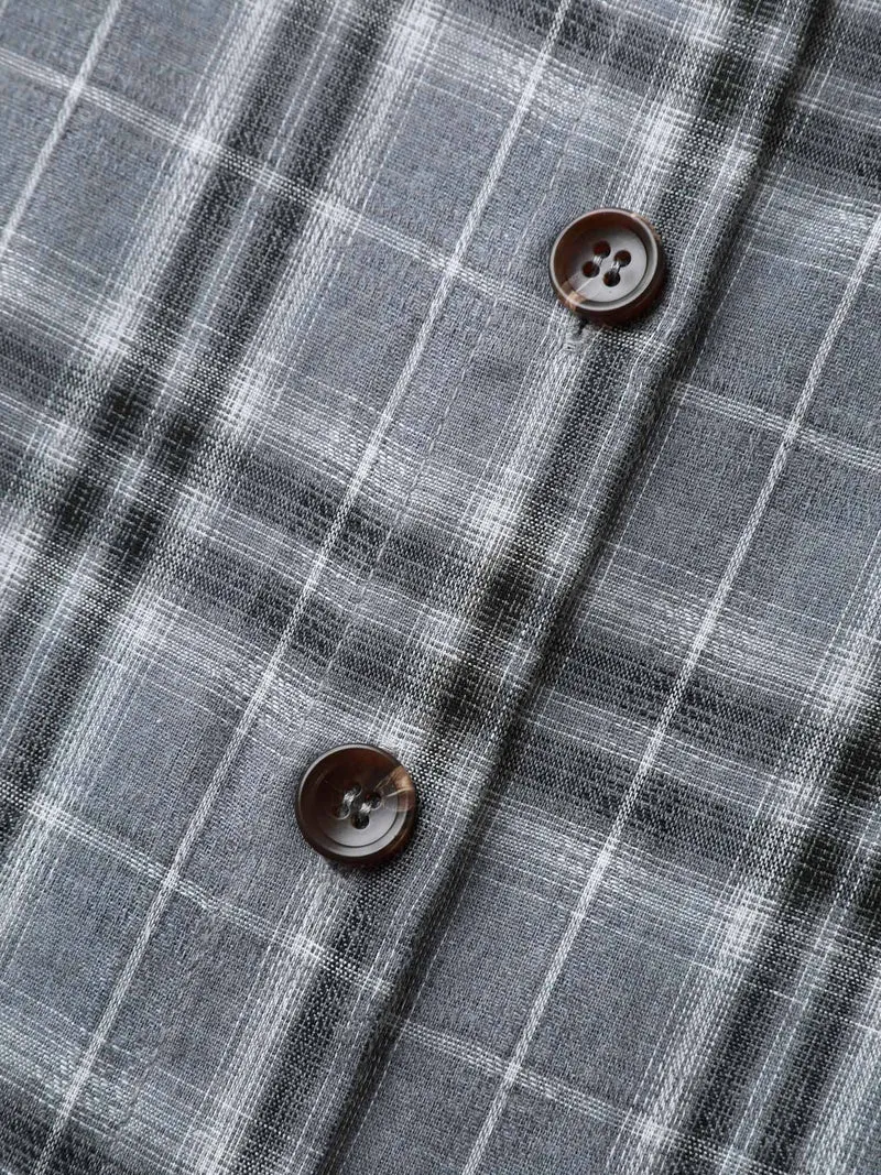 Plaid Print Button Down Shirt