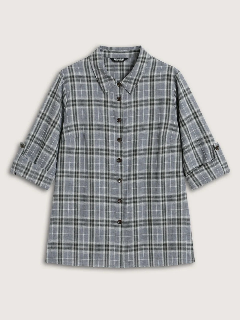 Plaid Print Button Down Shirt
