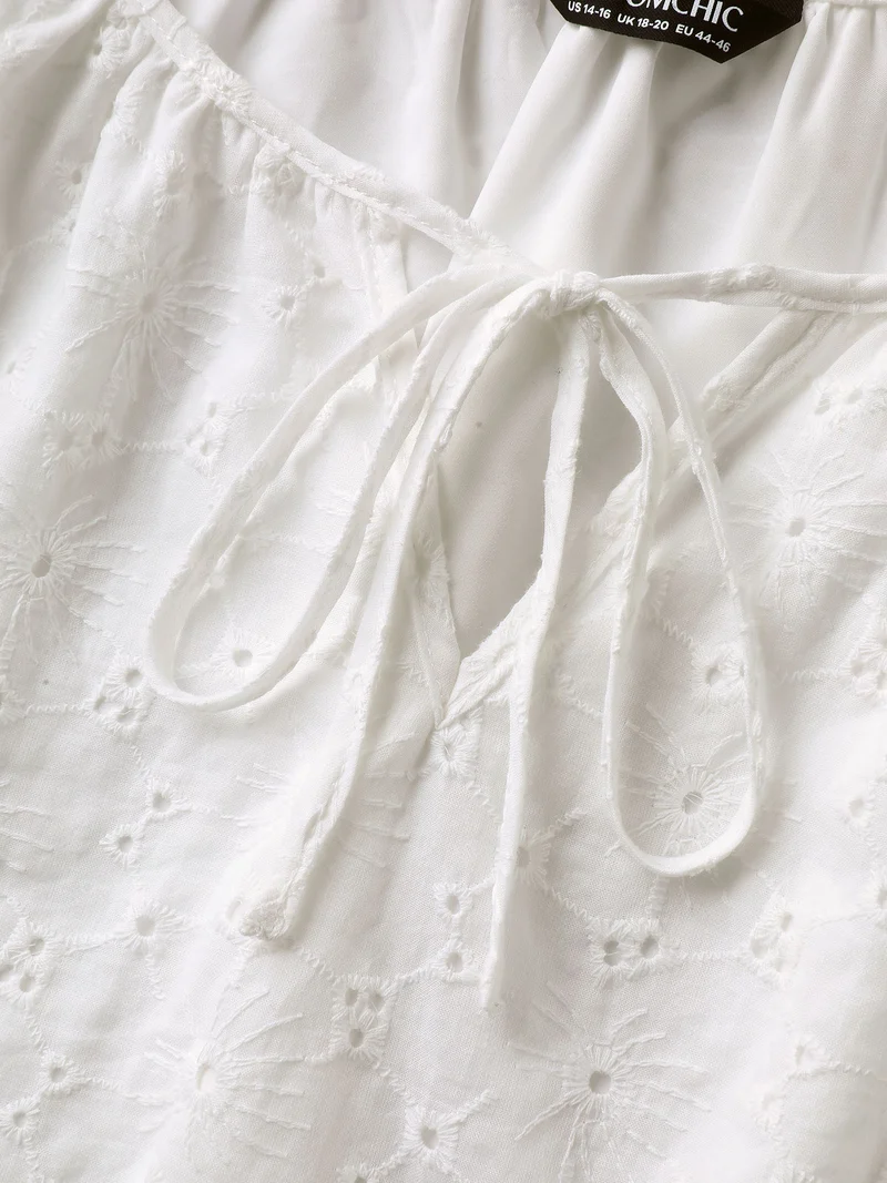 Pure Cotton Eyelet Texture Blouse