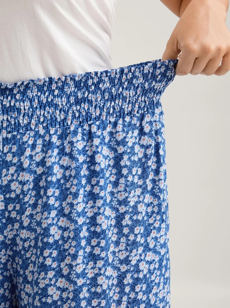 Ditsy Floral Print Extra Wide-Leg Pants