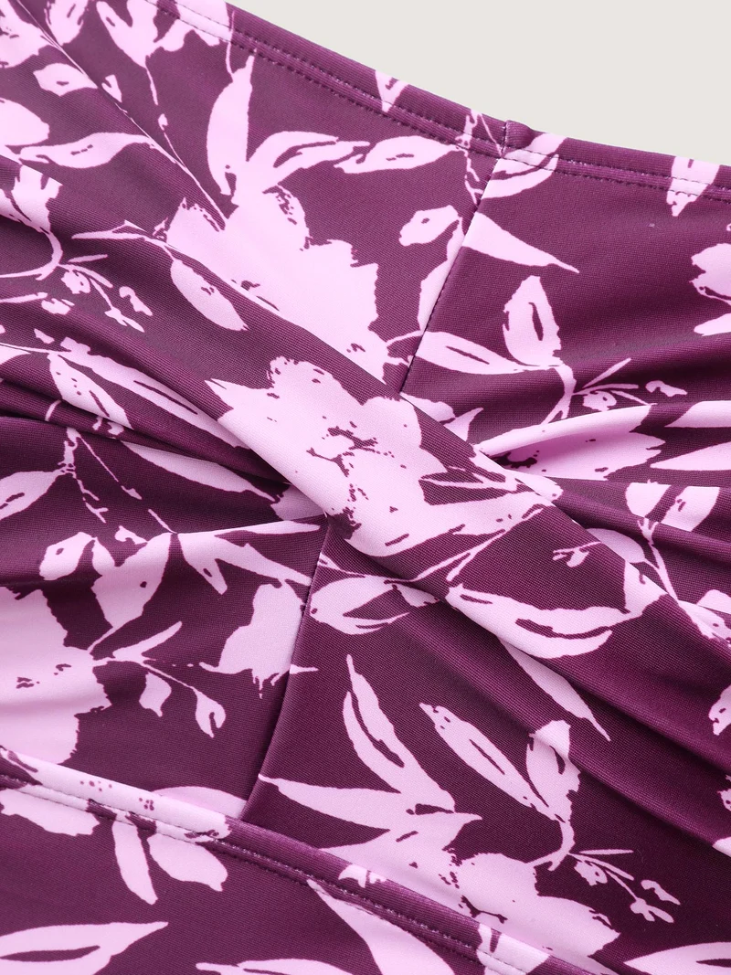 Floral Twist Ruched One-Piece Swimsuit