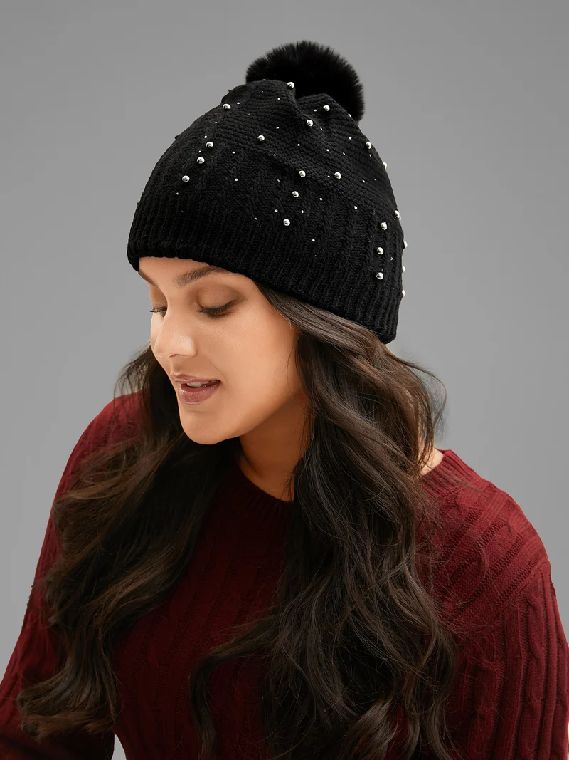 Studded Acrylic Winter Cap
