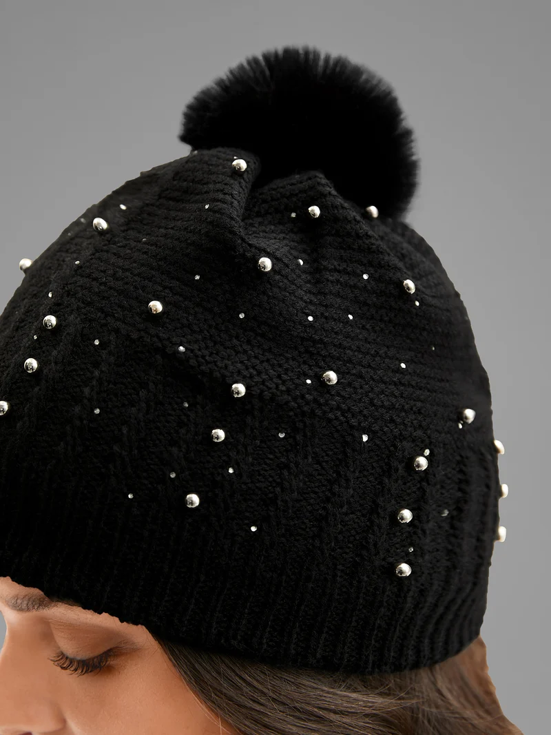 Studded Acrylic Winter Cap