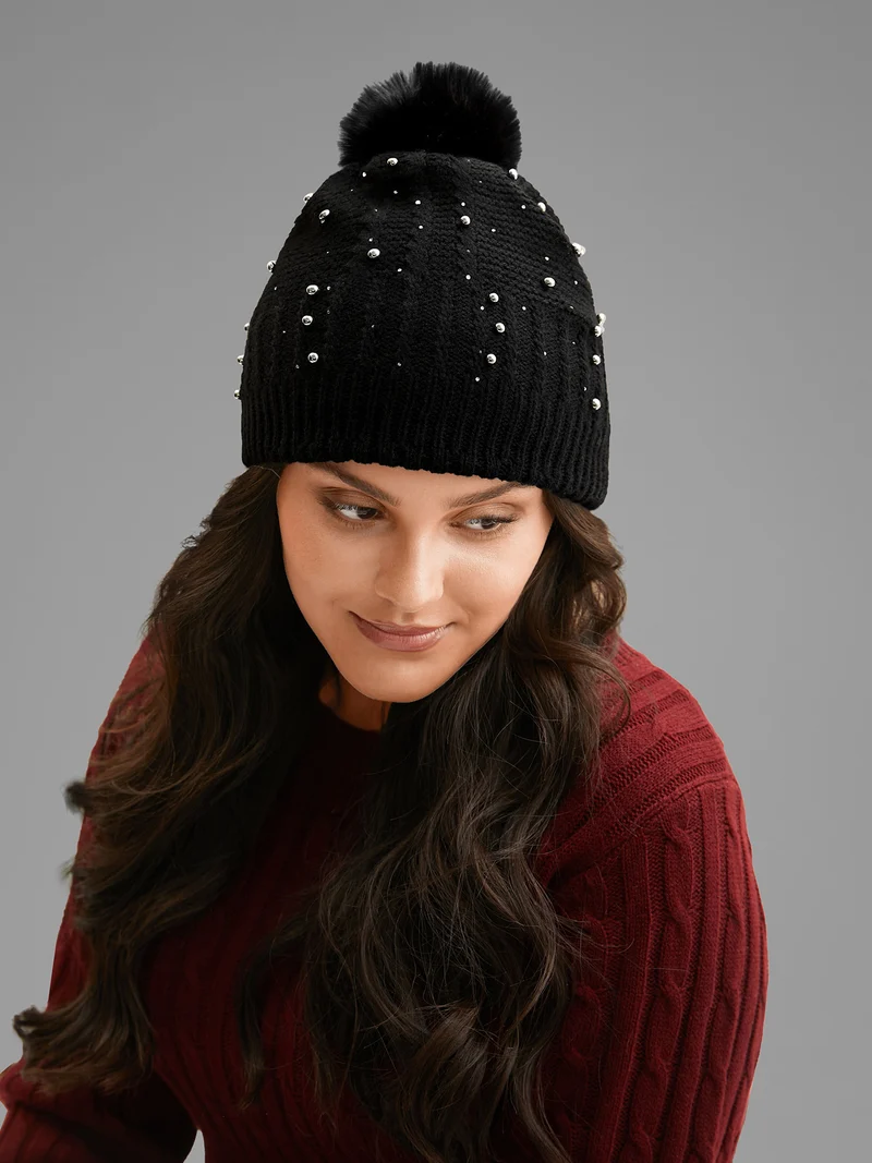 Studded Acrylic Winter Cap