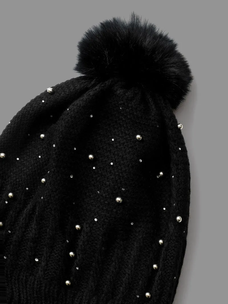 Studded Acrylic Winter Cap