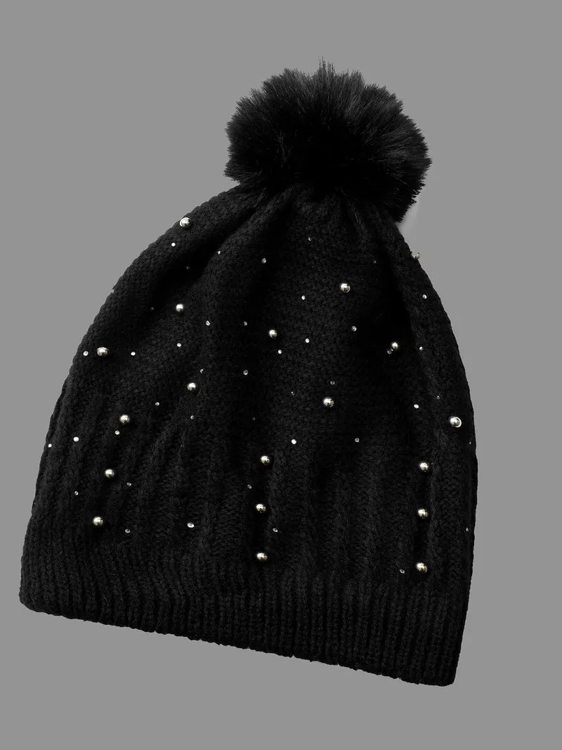 Studded Acrylic Winter Cap