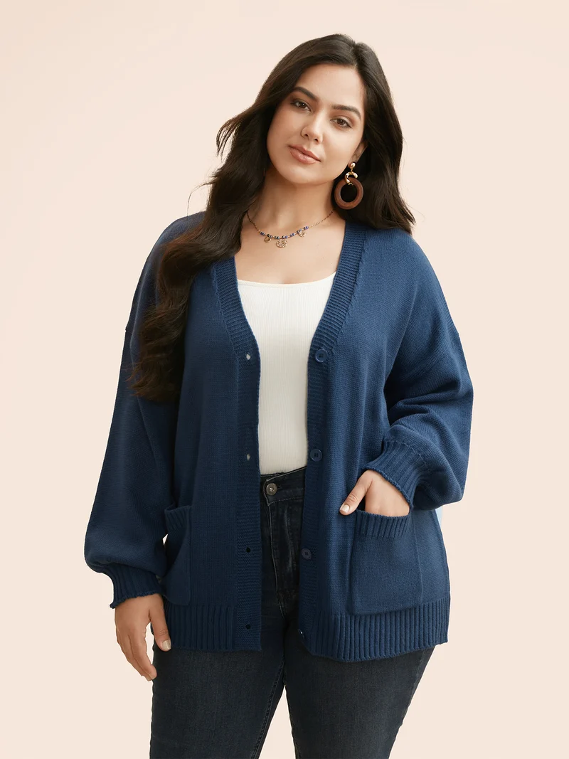 Landscape Pattern Drop Shoulder Sleeve Cardigan