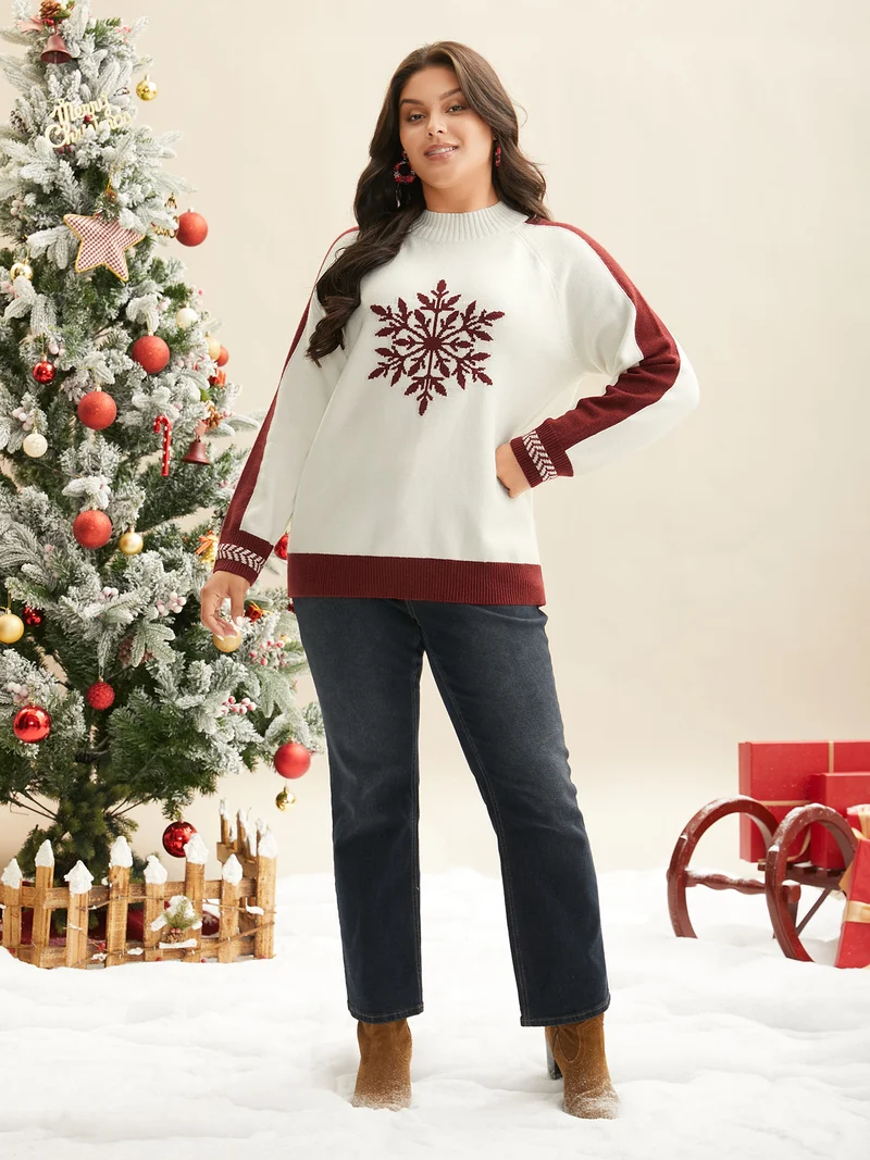 Supersoft Essentials Snowflakes Pattern Knit Pullover