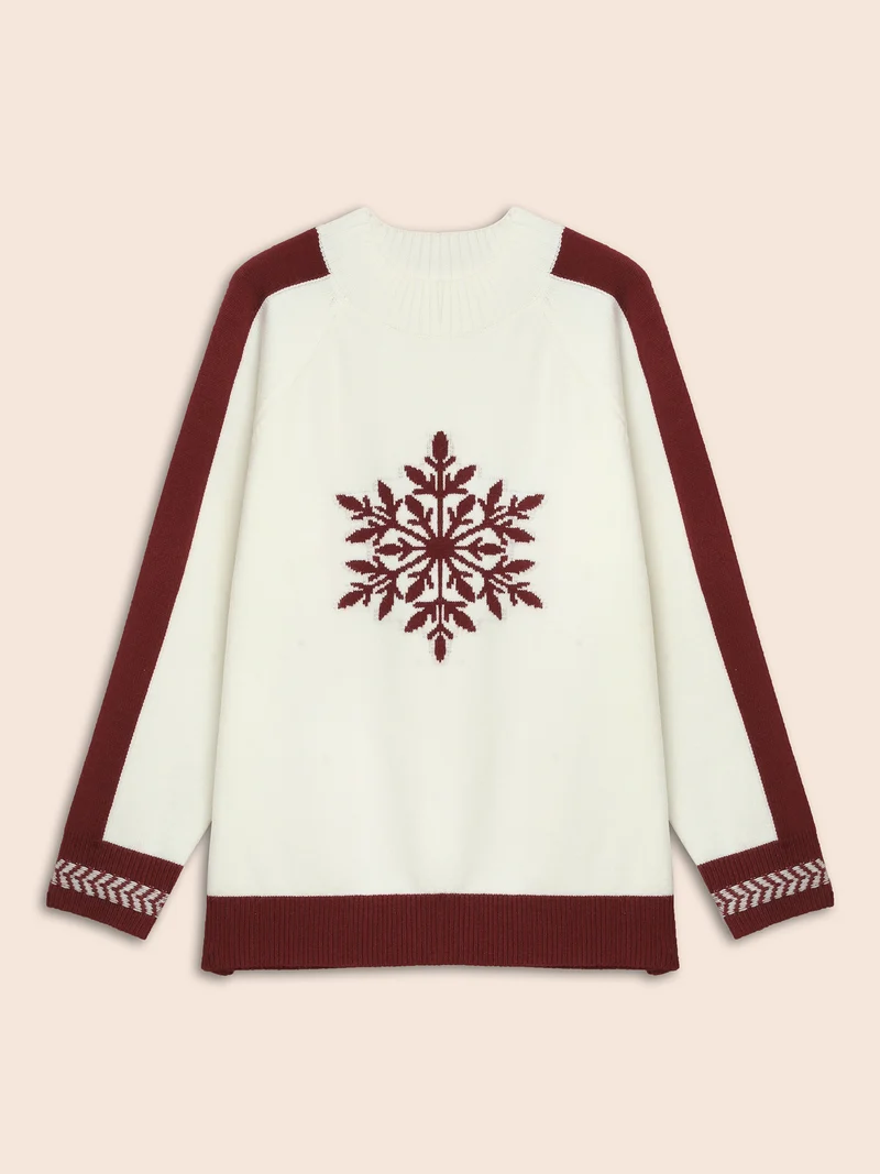 Supersoft Essentials Snowflakes Pattern Knit Pullover