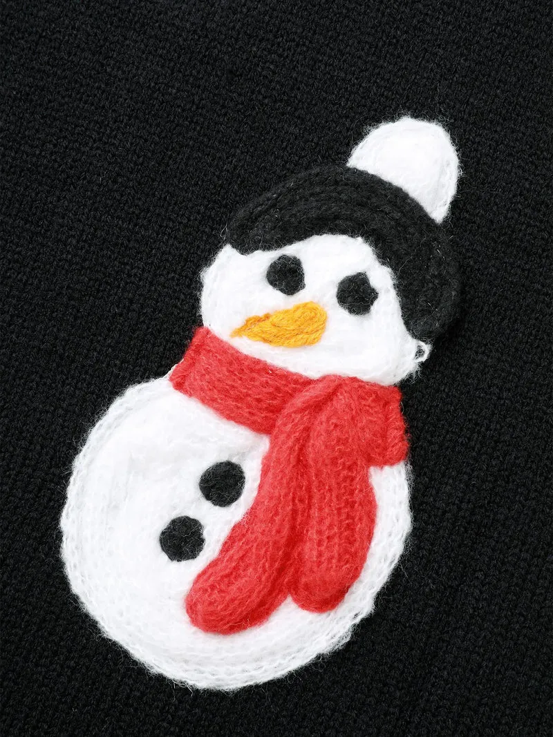 Holiday Hand-Crocheted Motifs V-Neck Cardigan