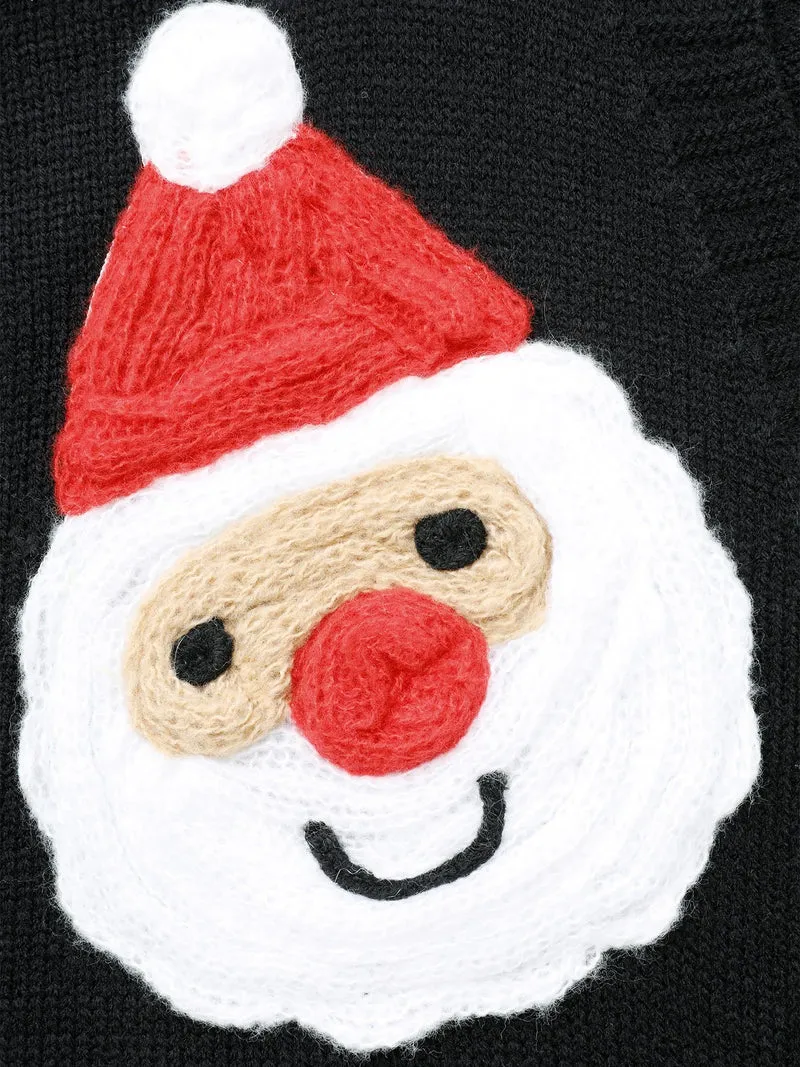 Holiday Hand-Crocheted Motifs V-Neck Cardigan