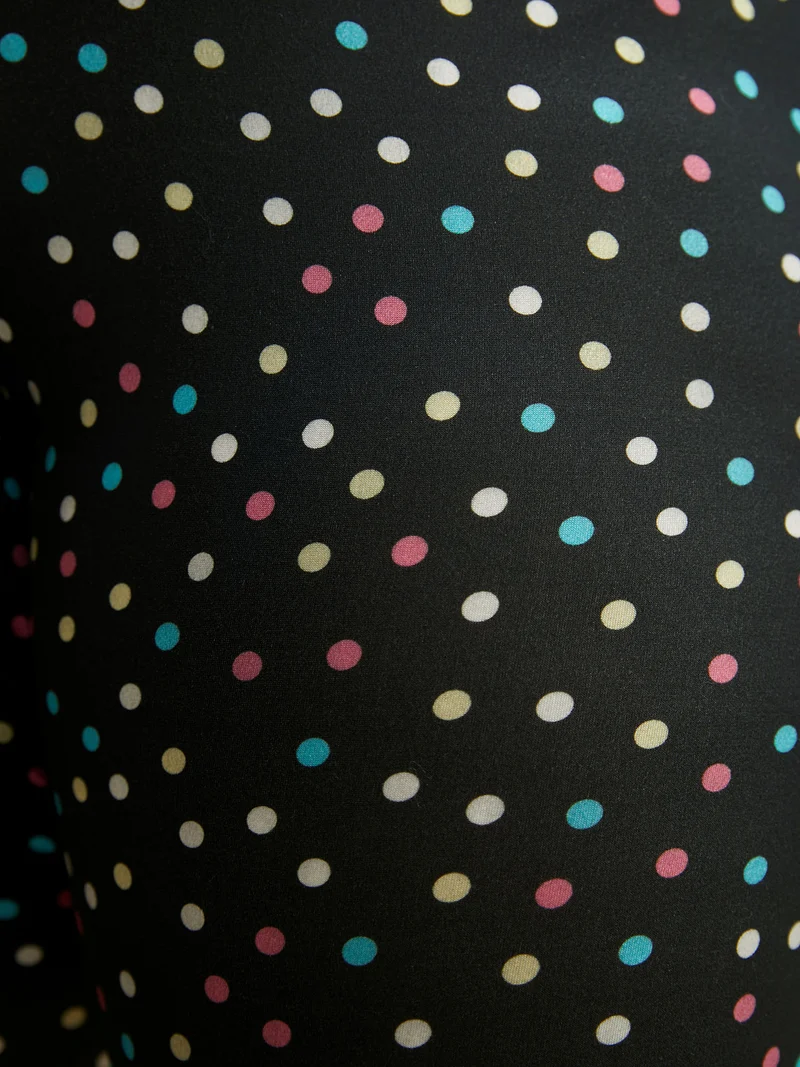 Color Polka Dot Mid Rise Skinny Leggings