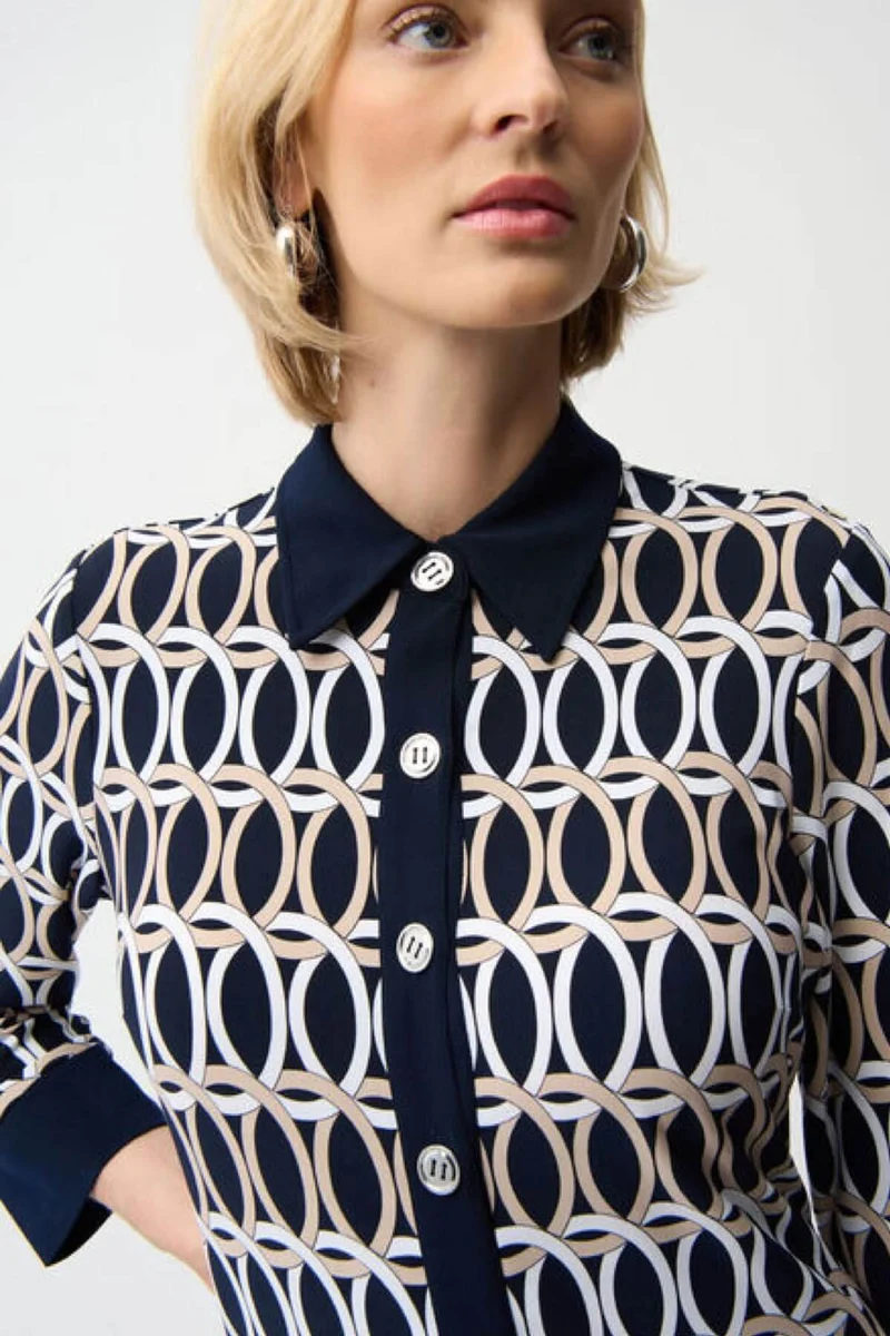 Robe chemisier imprimée graphique