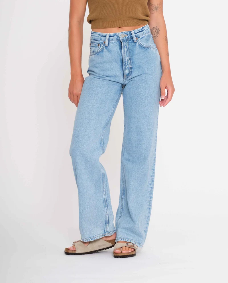 Jean ample en coton bio Clean Eileen Sunny Blue