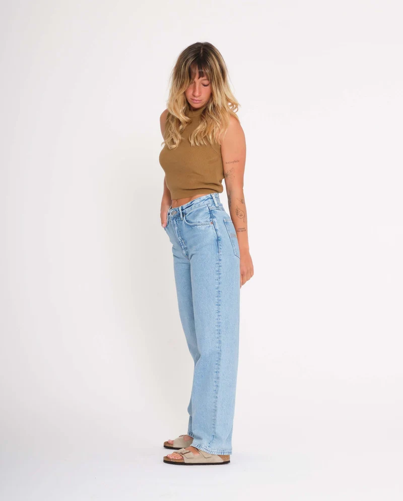 Jean ample en coton bio Clean Eileen Sunny Blue