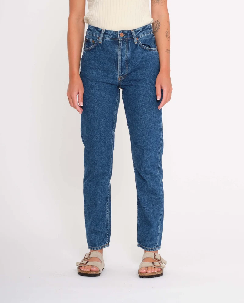 Jean mom en coton bio Breezy Britt 90s Stone
