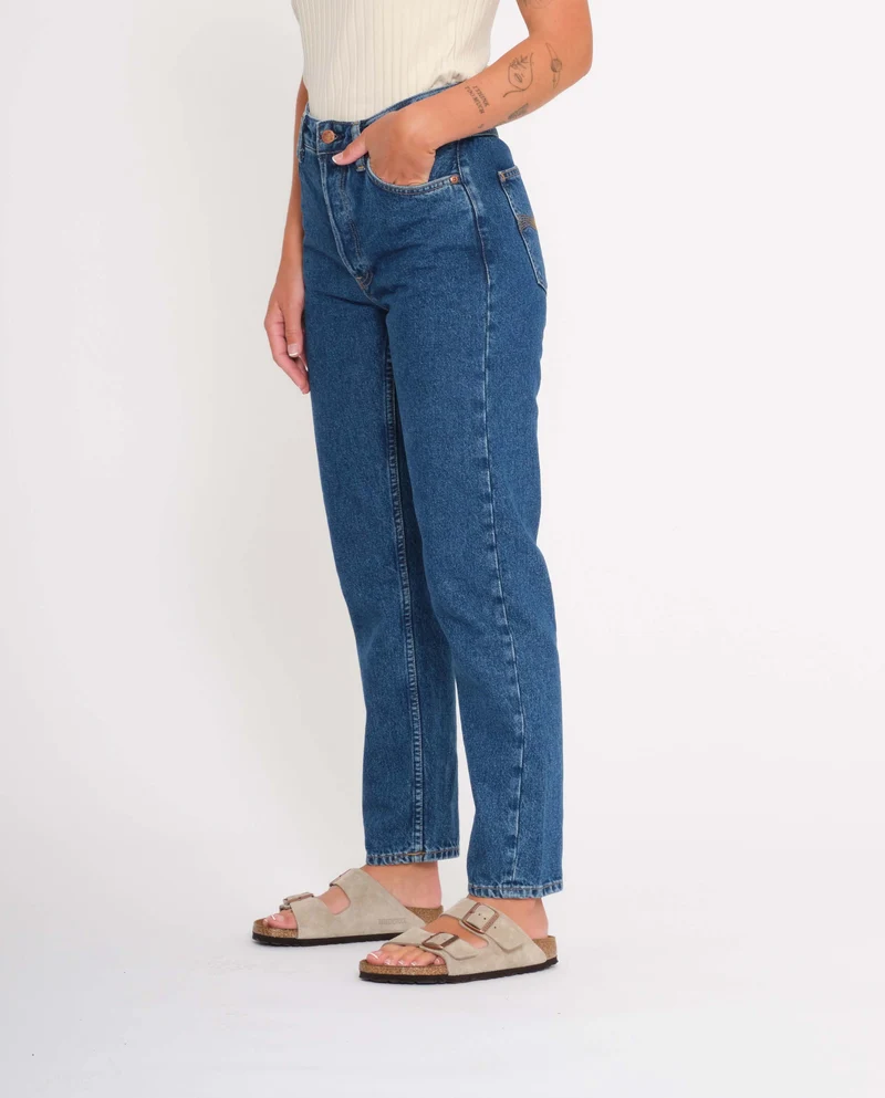 Jean mom en coton bio Breezy Britt 90s Stone