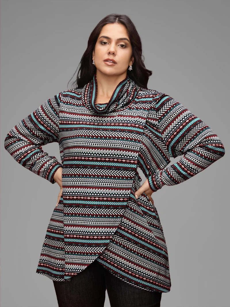 Festive Striped Wrap Tee