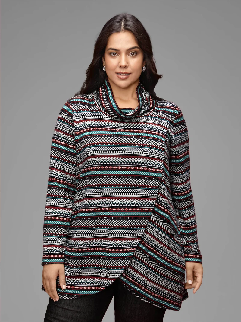 Festive Striped Wrap Tee