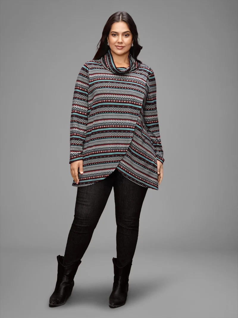 Festive Striped Wrap Tee
