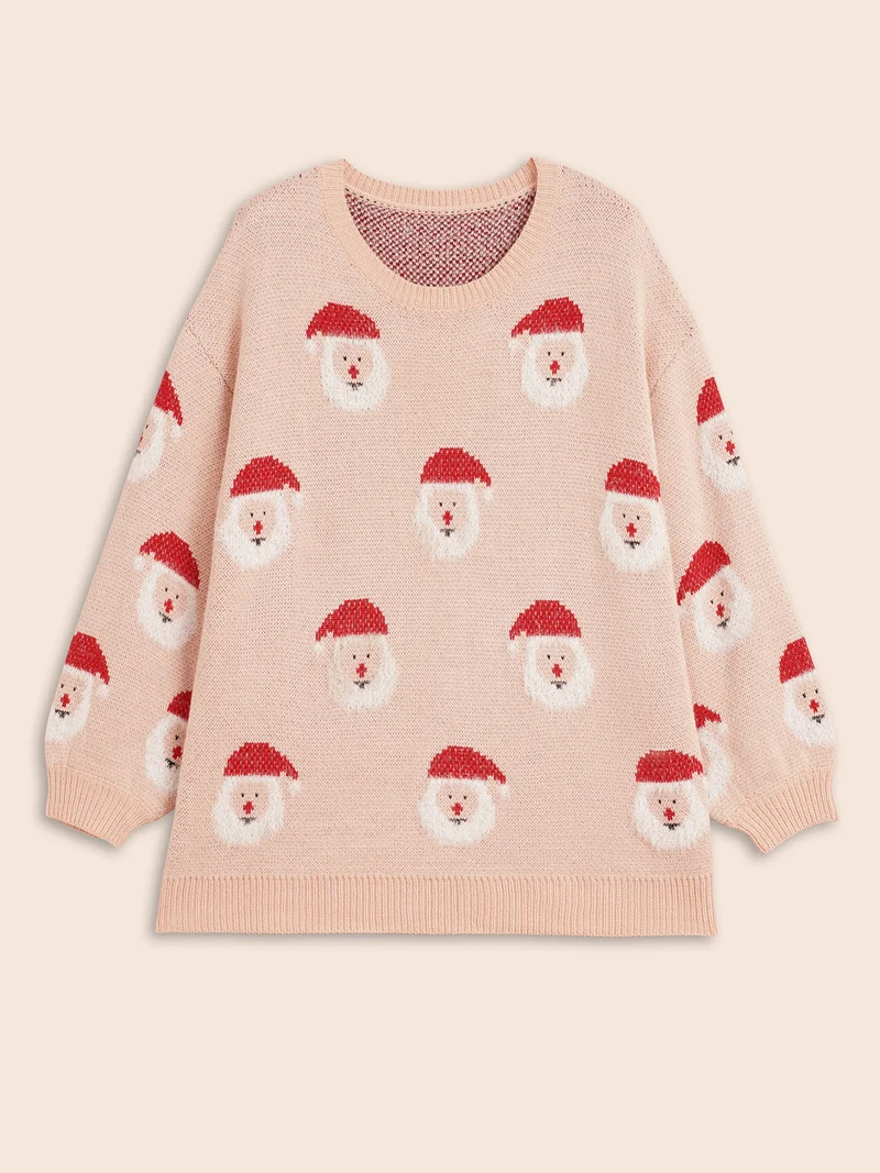 Holiday Printed Balloon Sleeves Pullover