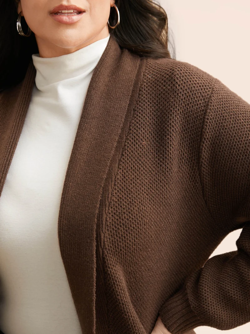 Supersoft Essentials Textured Lapel Collar Cardigan