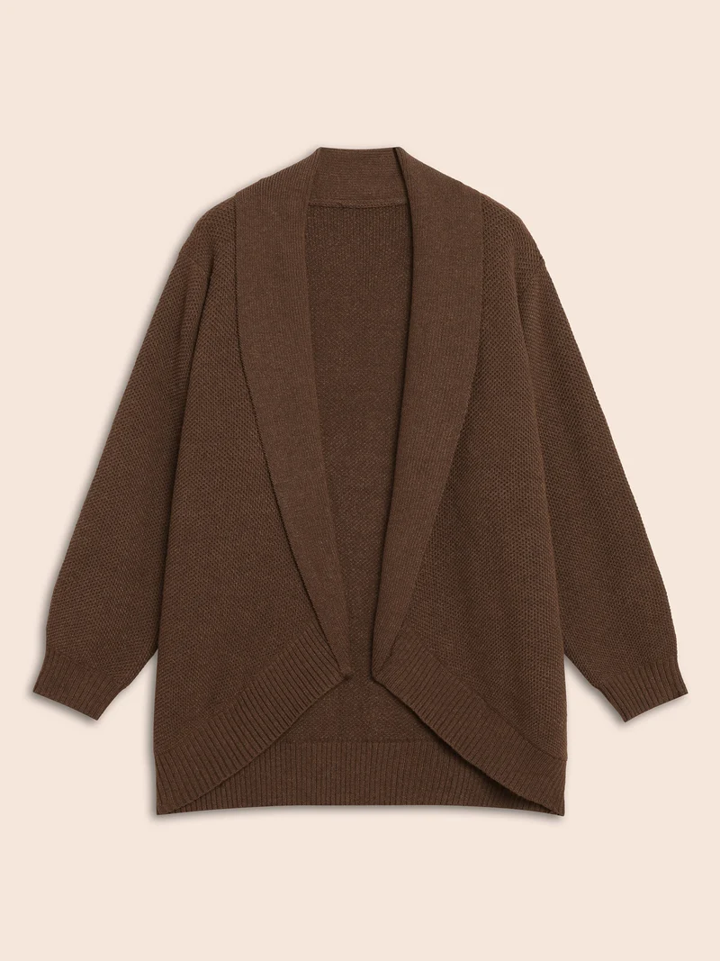Supersoft Essentials Textured Lapel Collar Cardigan