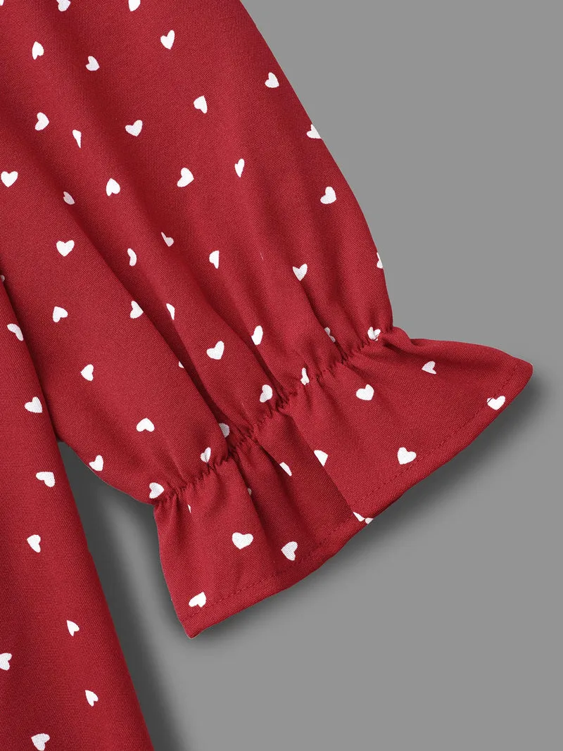 Polka Dot Tiered Hem Midi Dress