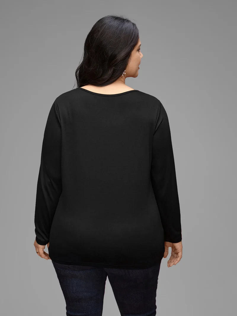 V-neck Cut Out Straight Fit Tee
