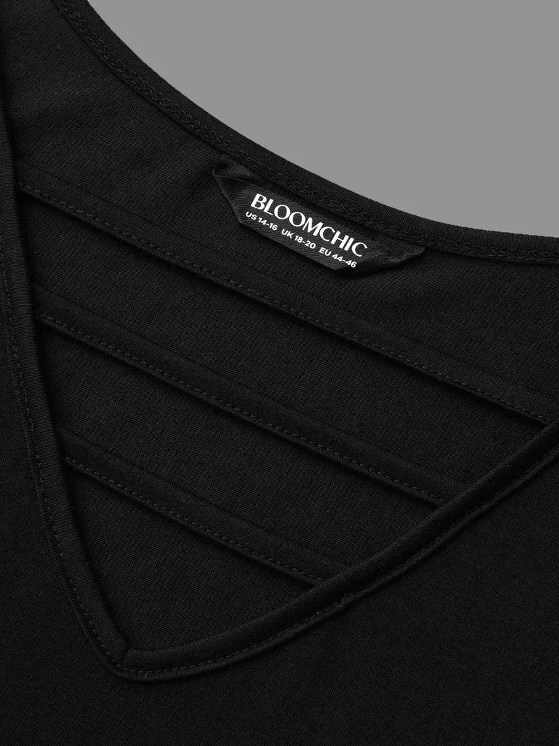 V-neck Cut Out Straight Fit Tee