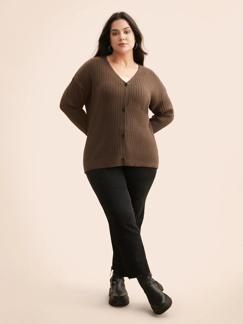 Supersoft V-Neck Cable Knit Cardigan