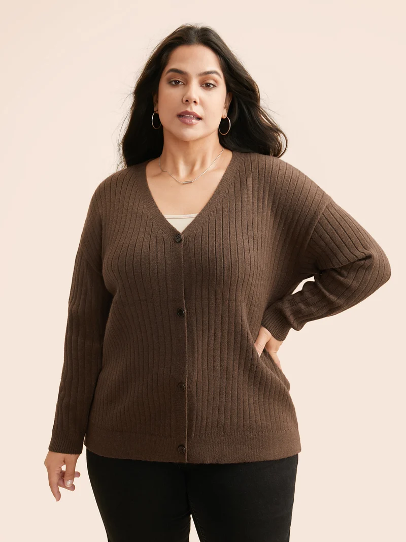 Supersoft V-Neck Cable Knit Cardigan