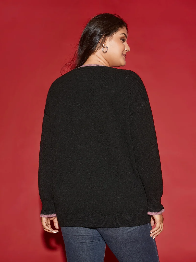 Supersoft Essentials Sequin Embroidery Bow Detail Pullover