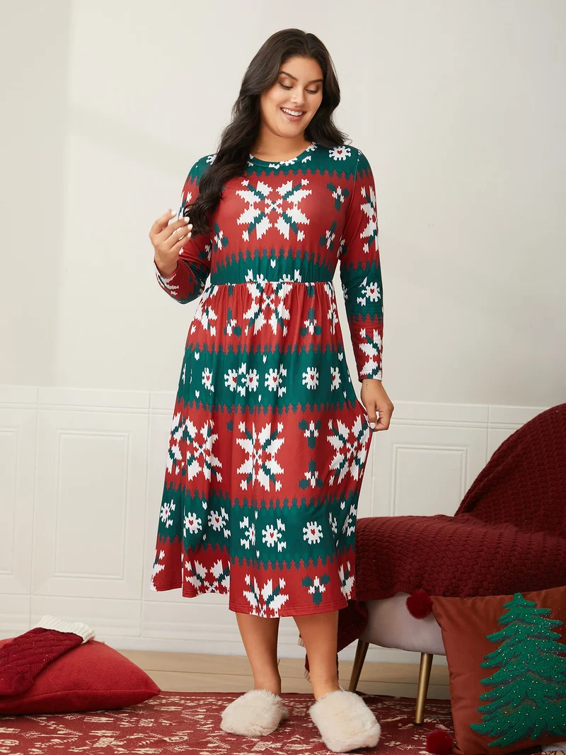 Holiday Everything Printed Lounge Midi Dress
