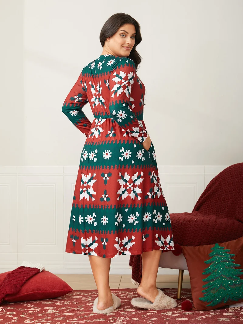 Holiday Everything Printed Lounge Midi Dress