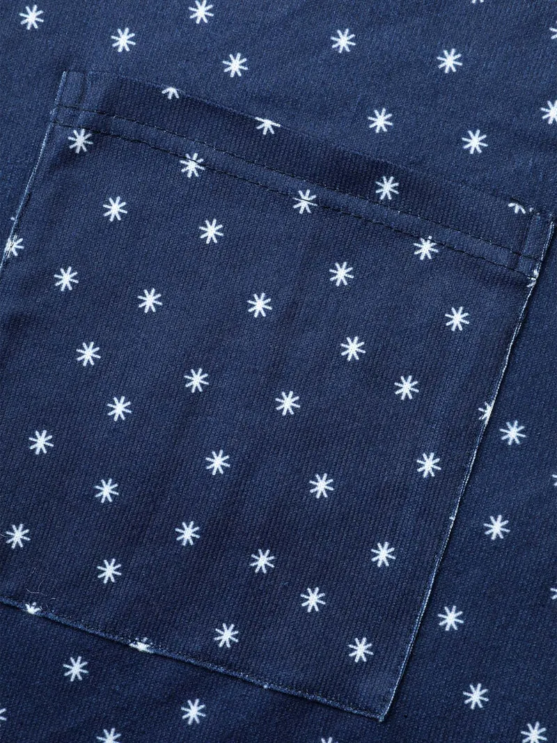 Deer-Flake Printed Straight Leg Jumpsuit