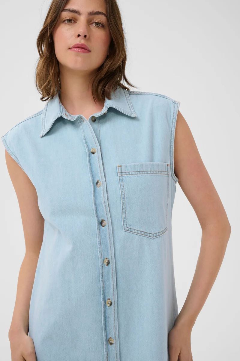 Robe Elly chemise sans manches