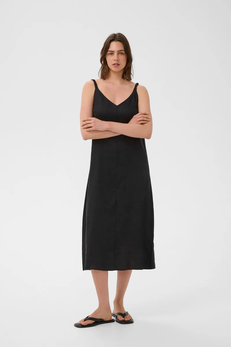 Robe Elinor midi fluide à bretelles fines