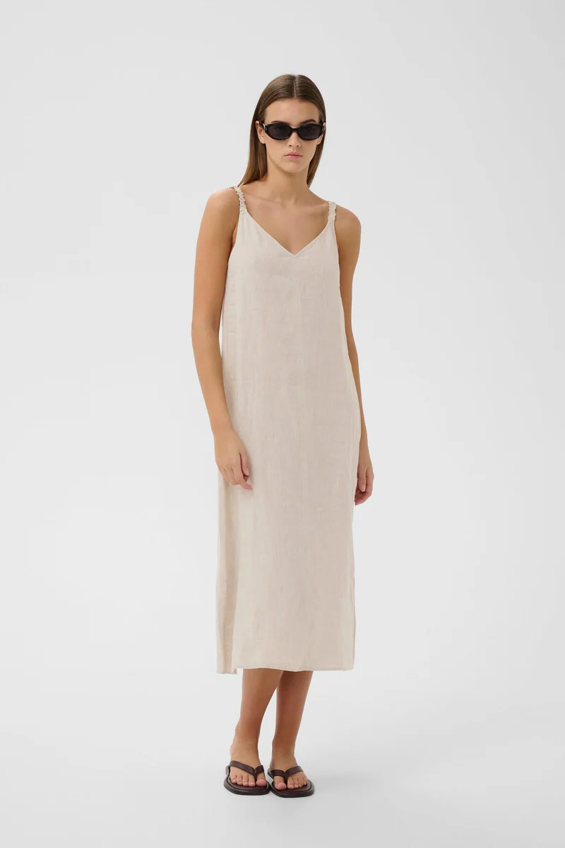 Robe Elinor midi fluide à bretelles fines