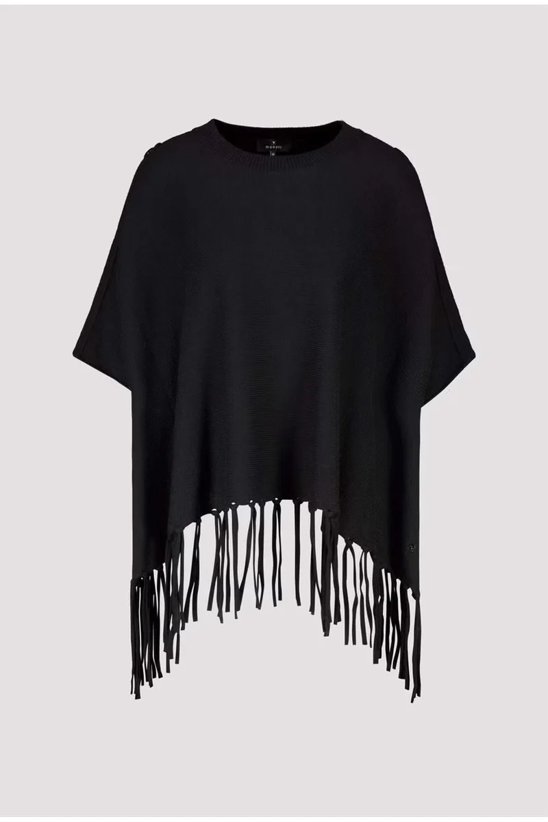 Cape en maille à franges