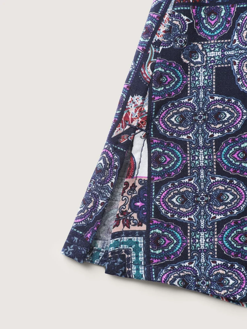 Rayon Floral Contrast Collage Tank Top