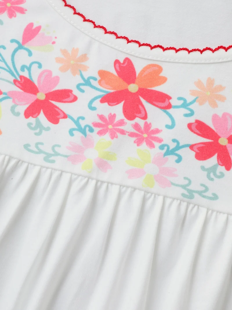 Stretchy Floral Neck Flowy Tank Top