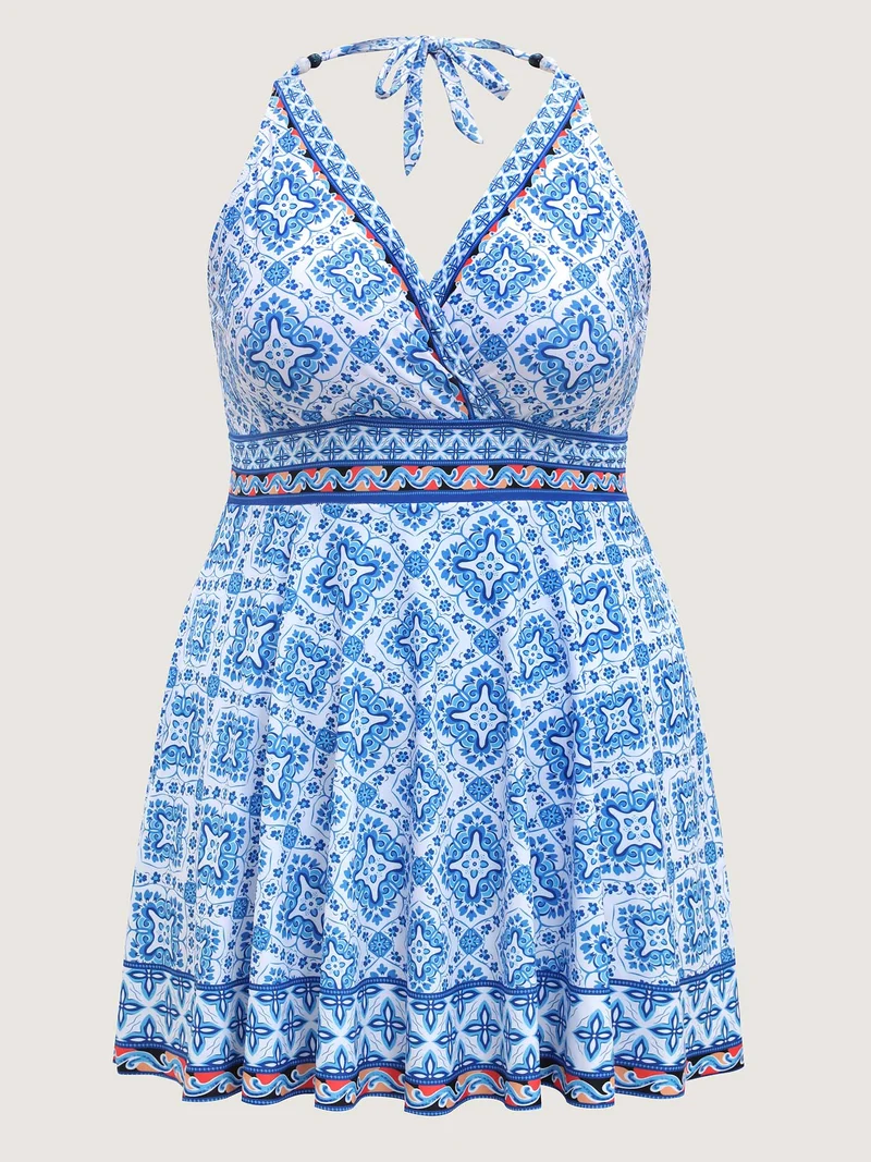 Anti-Float Ties Boho Beaded Swim Dress