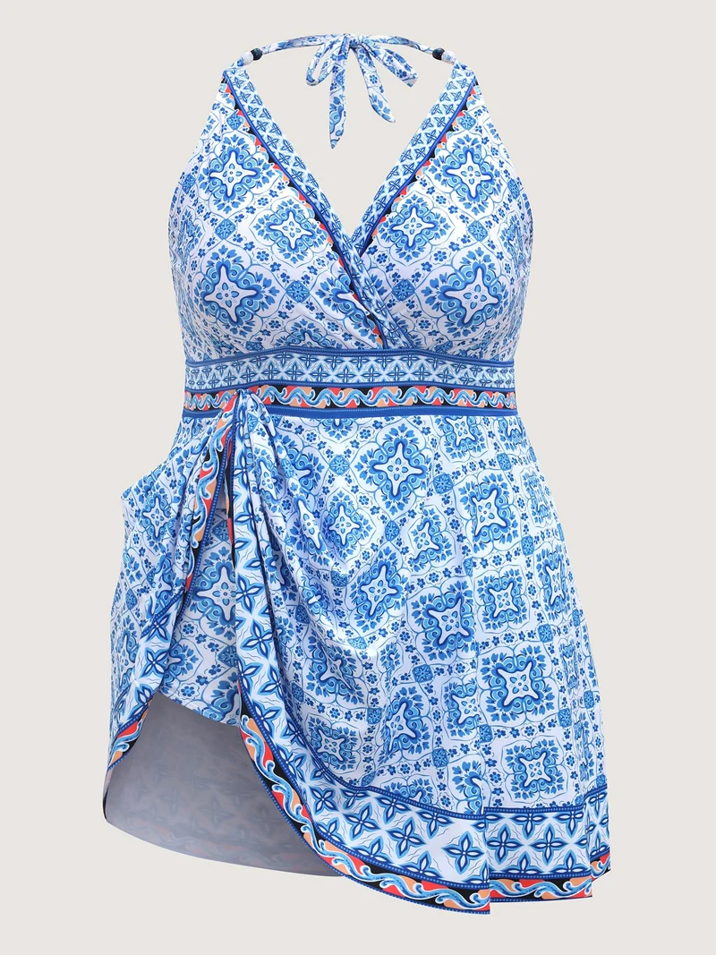 Anti-Float Ties Boho Beaded Swim Dress