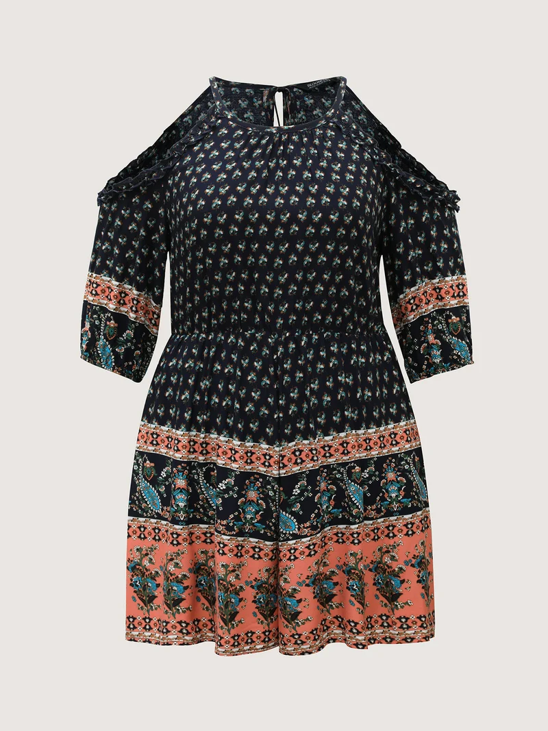 Rayon Off-Shoulder Stretchy Boho Romper