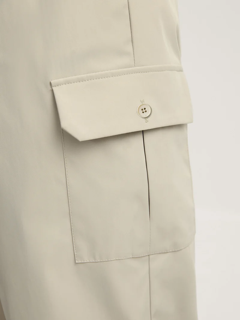 Waist Drawstring Pockets Straight-Leg Pants