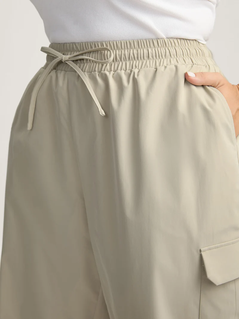 Waist Drawstring Pockets Straight-Leg Pants