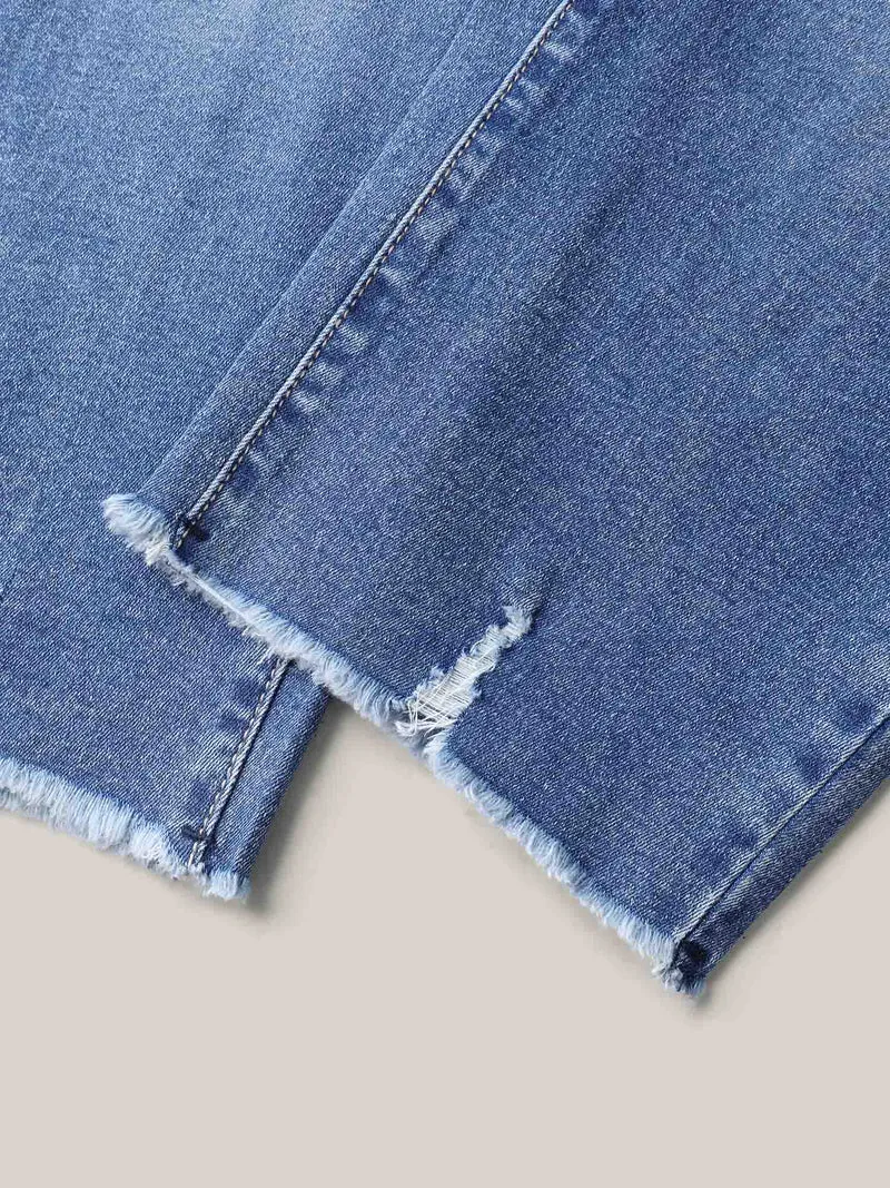 No-Gap Waist Stretchy Faded Jeans