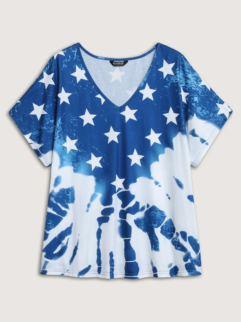 Tie-Dye Star Print T-Shirt